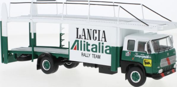 IXO 1:43 Scale Fiat 673 Racing Transporter Green/White Lancia Alitalia Racing Team 1976