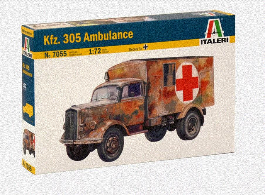 Italeri 7055 1/72 Scale Military Vehicle Kfz. 305 Ambulance SW