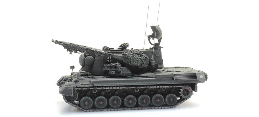 Artitec H0 Scale BRD Flugabwehrkanonenpanzer 1 Gepard Gefechtsklar 1:87 Ready-Made, Painted