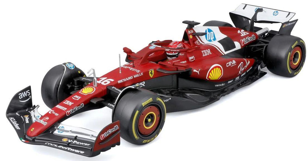 Burago  1:18th Scale Ferrari F1 SF-25 Team Scuderia Ferrari #16 Charles Leclerc - With Helmet