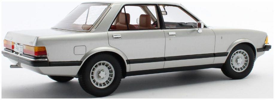 Cult Models 1:18 Scale Ford Granada 2.8 Ghia Saloon Silver Metallic 1978