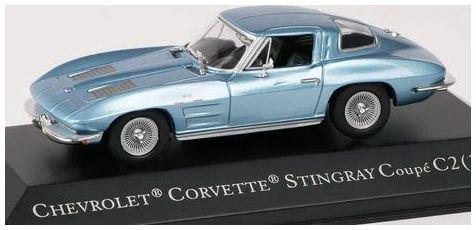 Atlas Editions 1:43 Scale Chevrolet Corvette Sting Ray Coupe C2 - Blue - American Car Collection