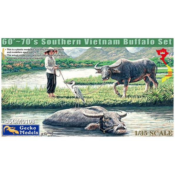 Gecko Models 1:35 Scale Southern Vietnam Buffalo Set 1960-1970s