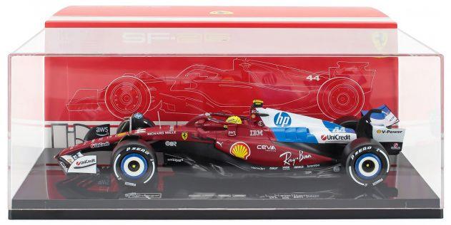 Bburago 1:18th Scale Ferrari F1 SF-25 Team Scuderia Ferrari #44 Miami GP 2025 Lewis Hamilton w/Case