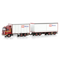 WSi 1:50 Scale Scania 3 Series Streamline 6x2 Riged Box Drawbar Turntable Trailer 7 Axle