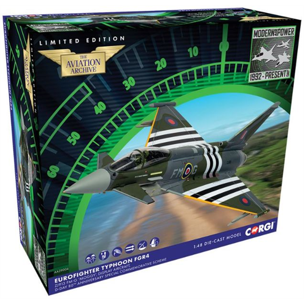 Corgi 1:48 Scale Eurofighter Typhoon FGR4 ZJ913 FM-G Moggy Flt Lt David Turbo Turnbull RAF #29 Sqn