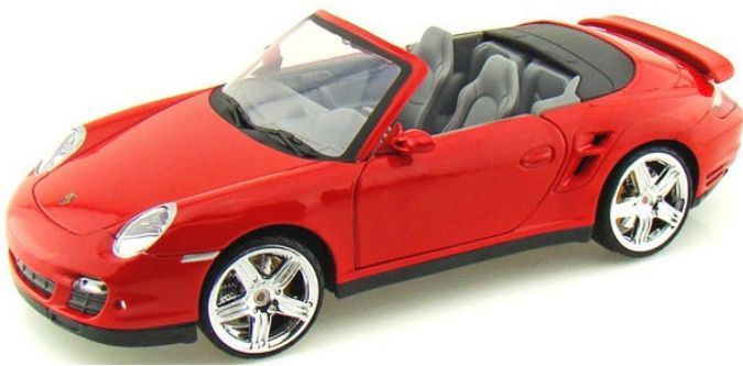 Motormax 1:18 Scale Porsche 911 Turbo Cabrio - Red