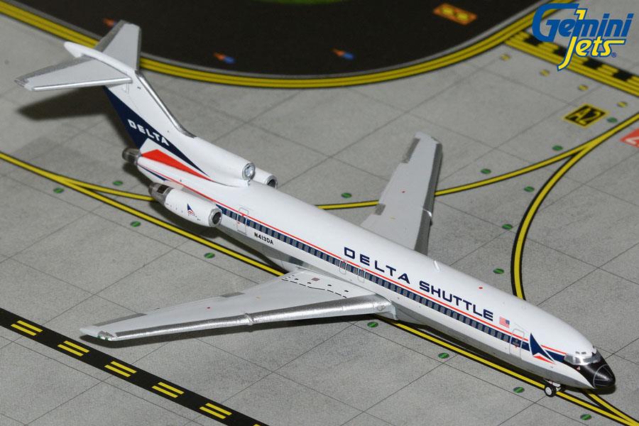 Gemini Jets 1:400th Scale Boeing B727-200/Adv. Delta Shuttle N413DA (Widget Livery/Polished Belly)