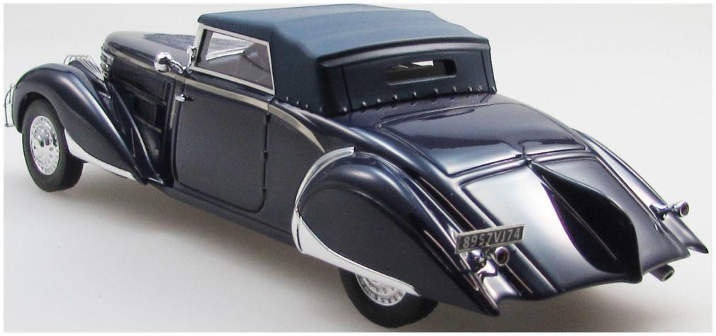 Esval 1:43 Scale Delage D8-85 Clabot Cabriolet Dark Blue by H Chapron w/2 Extra Lights Top Up 1935