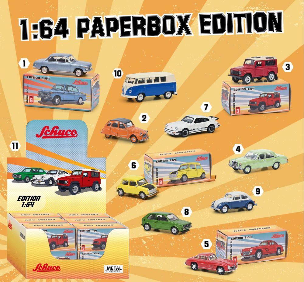 Schuco 1:64 Scale Paper Box Editon Set 20pcs (10 x 2pcs)