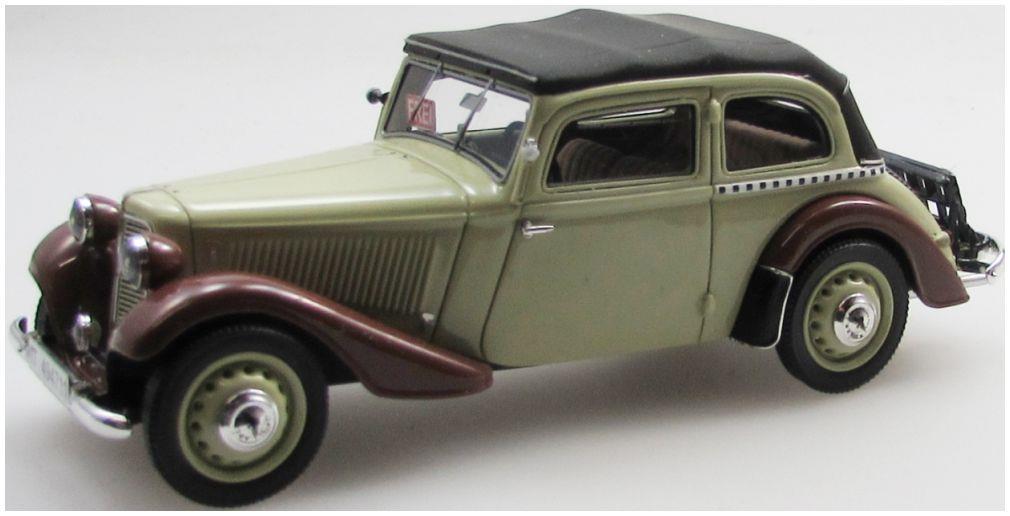 Esval 1:43rd Scale Adler Trumpf Junior Cabrio-Limo Beige Brown 2-Door Top Up 1937-41