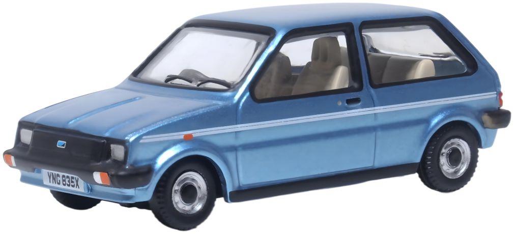 Oxford Diecast 1:76 Scale Austin Mini Metro Denim Blue Metallic