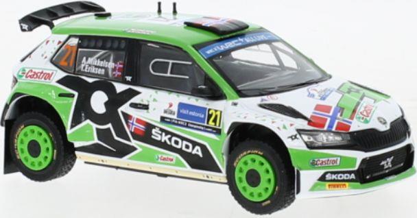 IXO 1:43 Scale Skoda Fabia Rally2 EVO #21 Rallye WM Rallye Estland 2022 A.Mikkelsen/T.Eriksen