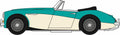 Oxford 1:76 Scale Austin Healey 3000 Florida Green/Ivory White