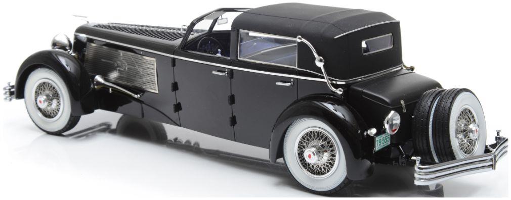 Esval 1:18 Scale Duesenberg SJ Coupe de Ville by Rollson for Rudolf Bauer Half Open Black 1937