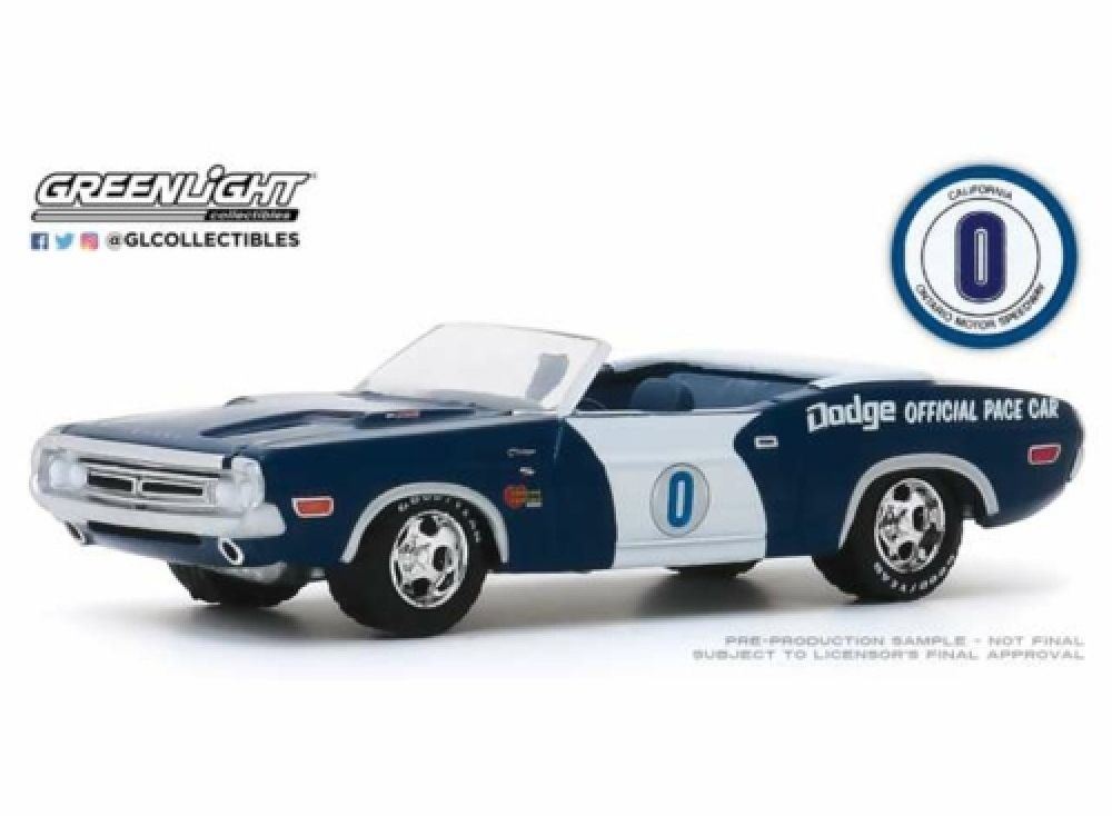 Greenlight 1:64 Scale Dodge Challenger Convertible Ontario Motor Speedway Dodge Official Pace Car 1971