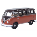 Oxford 1:76 Scale VW T1 Samba Bus Sealing Wax Red/Chestnut Brown