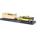 Norev 1:43 Scale Simca Vedette Chambord 1958 & Caravane Henon Jaune Paille & Noir Diamant