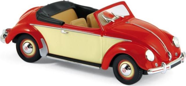 Norev 1:43 Scale VW Hebmuller 1949 Red/Creme