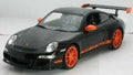 Welly 1:18 Scale Porsche 911 (997) GT3 RS  Coupe Black (Orange Wheels)