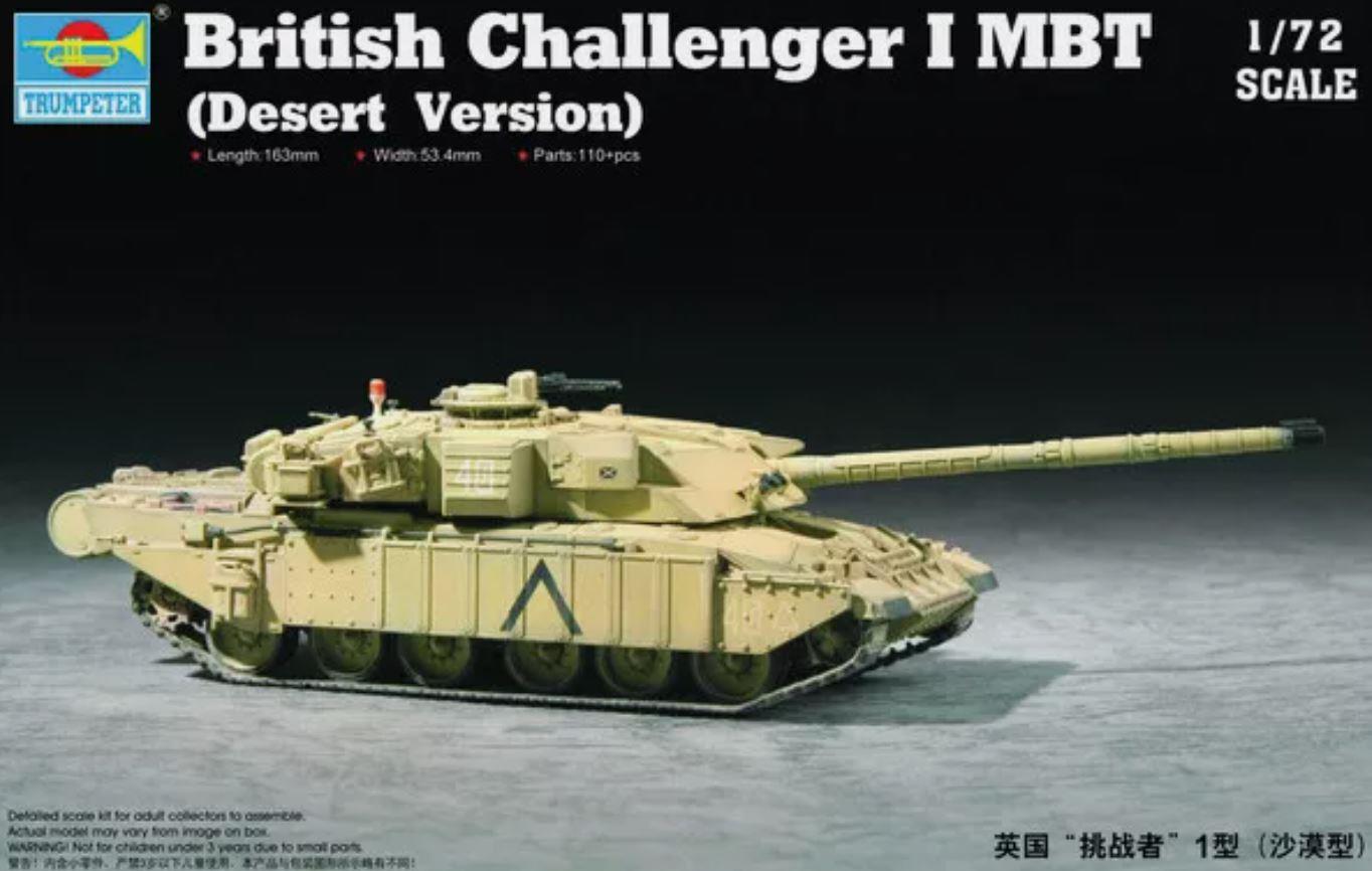 Trumpeter 07105 1/72 Scale CHALLENGER 1 MBT Desert Version