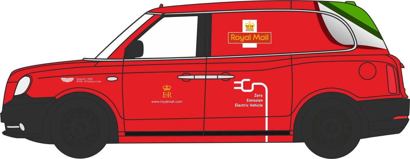 Oxford Diecast 1:76 Scale TX5 Taxi Prototype VN5 Van Royal Mail