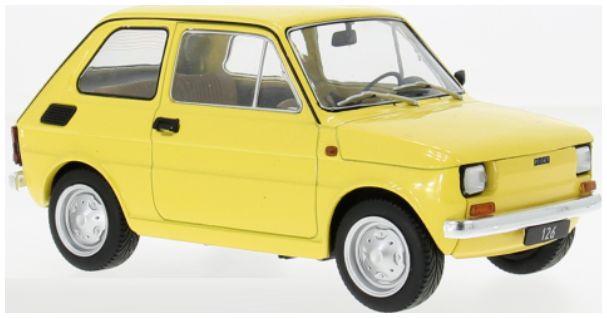 MCG Model Car Group 1:18th Scale Fiat 126 Yellow 1972