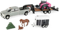 Ertl Farm 1:32 Scale Dodge RAM 3500 w/Gooseneck + Case SV340B Pink + Horsetrailer