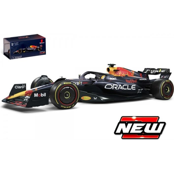 Burago 1:43 Scale Red Bull Racing F1 RB19 #1 Max Verstappen - W/Case + Figure