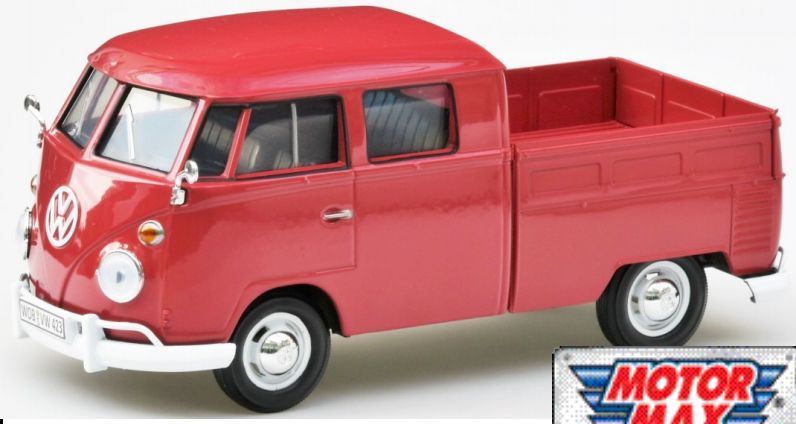 Motormax 1:24 Scale VW T2 Pickup Double Cab - Red