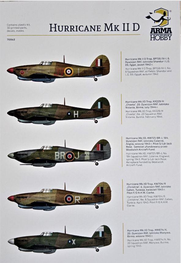 Arma Hobby  70062 1/72 Scale Royal Air Force Hawker Hurricane Mk.IID Desert Air Force BRITISH ARMY BATTLE SCHOOL