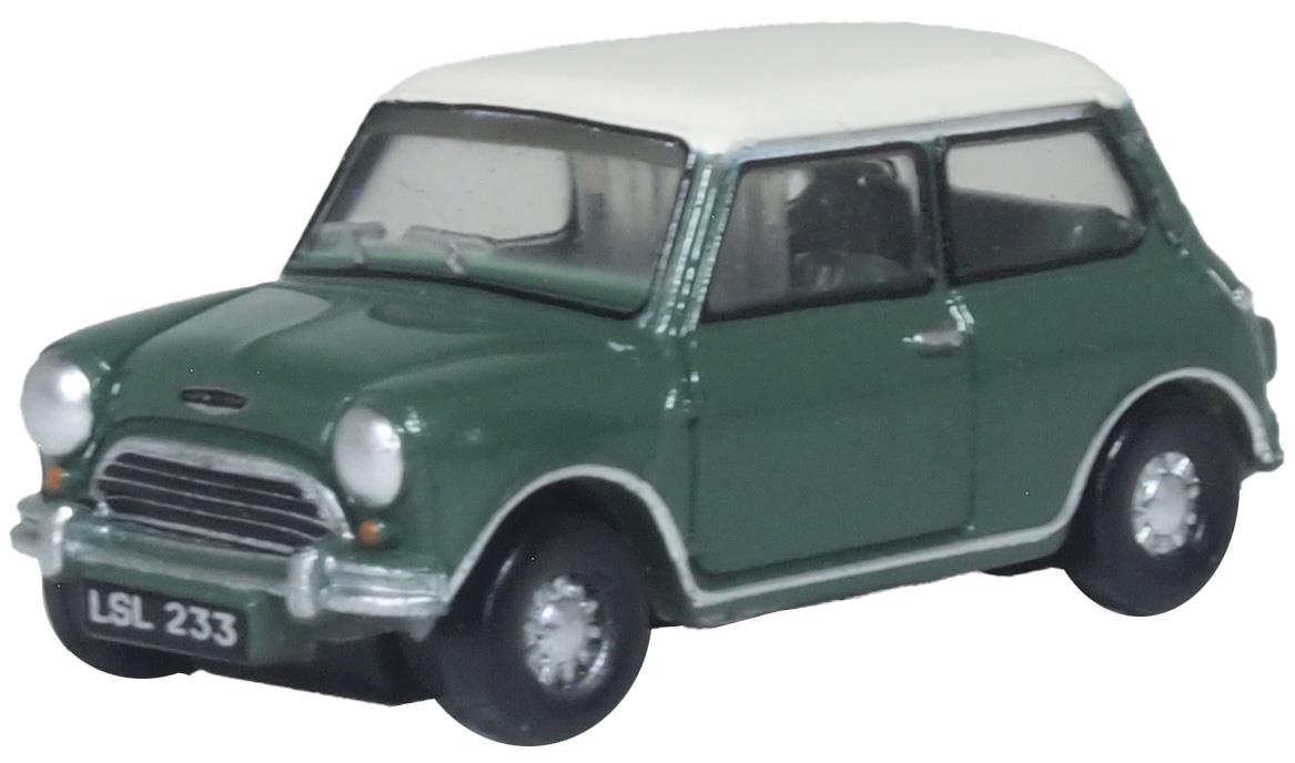 Oxford Diecast 1:120th Scale Mini Almond Green/Old English White