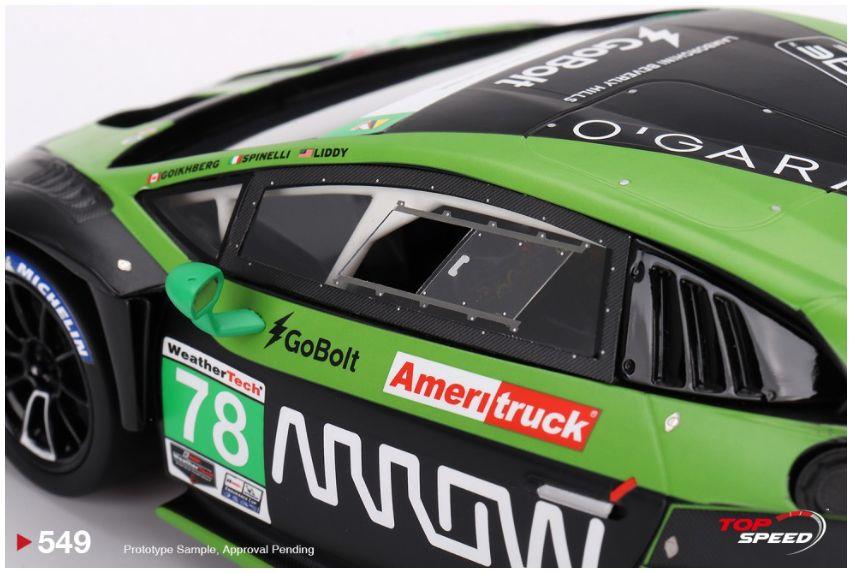 Truescale TSM 1:18 Scale Lamborghini Huracan GT3 EVO2 #78 Forte Racing IMSA 2023 Daytona 24hrs