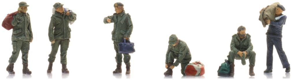 Artitec  1:87th Scale Conscripts on Leave Awaiting Train Ready-Made, Painted