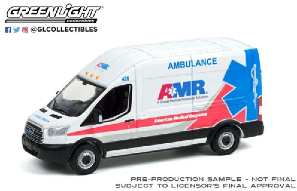 Greenlight 1:64 Scale Ford Transit LWB High Roof AMR Ambulance 2019