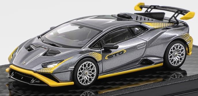 LCD  1:64th Scale Lamborghini Huracan STO Silver Grey (Tailgate Can Be Opened)