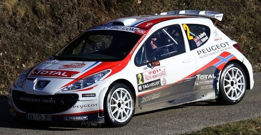 Sunstar 1:18 Scale Peugeot 207 S2000 #2 P.Solberg/C.Patterson Rally Automobile Monte Carlo 2011 (999pcs)