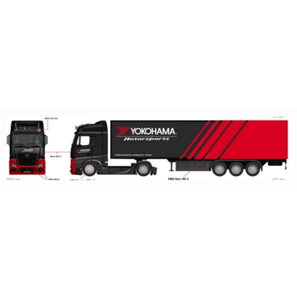 Burago 1:43 Scale Mercedes Benz Actros Gigaspace with Trailer 'Yokohama'