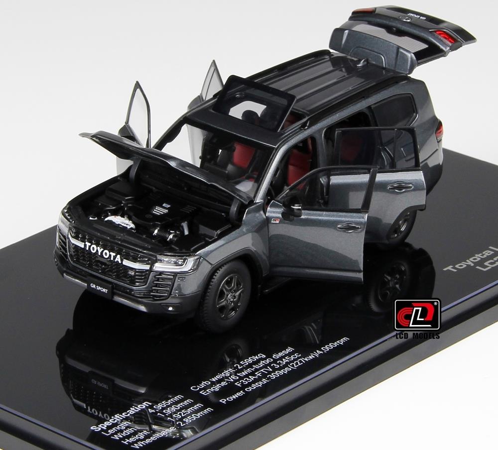LCD Model 1:43 Scale Toyota LC300-GR Sport Grey