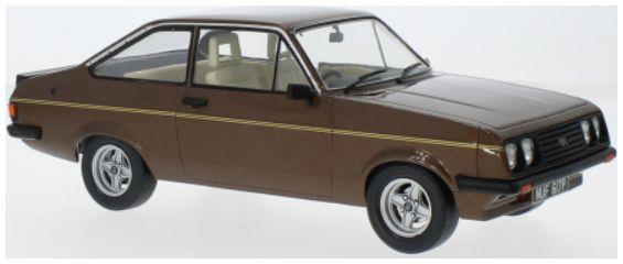 Model Car Group 1:18 Scale Ford Escort MK II RS 2000 Dark Brown RHD Metallic - NUF 617P � HF Jr.