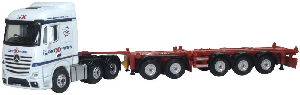 Oxford 1:76 Scale Mercedes Actros SSC D-Tec Combitrailer Port Express