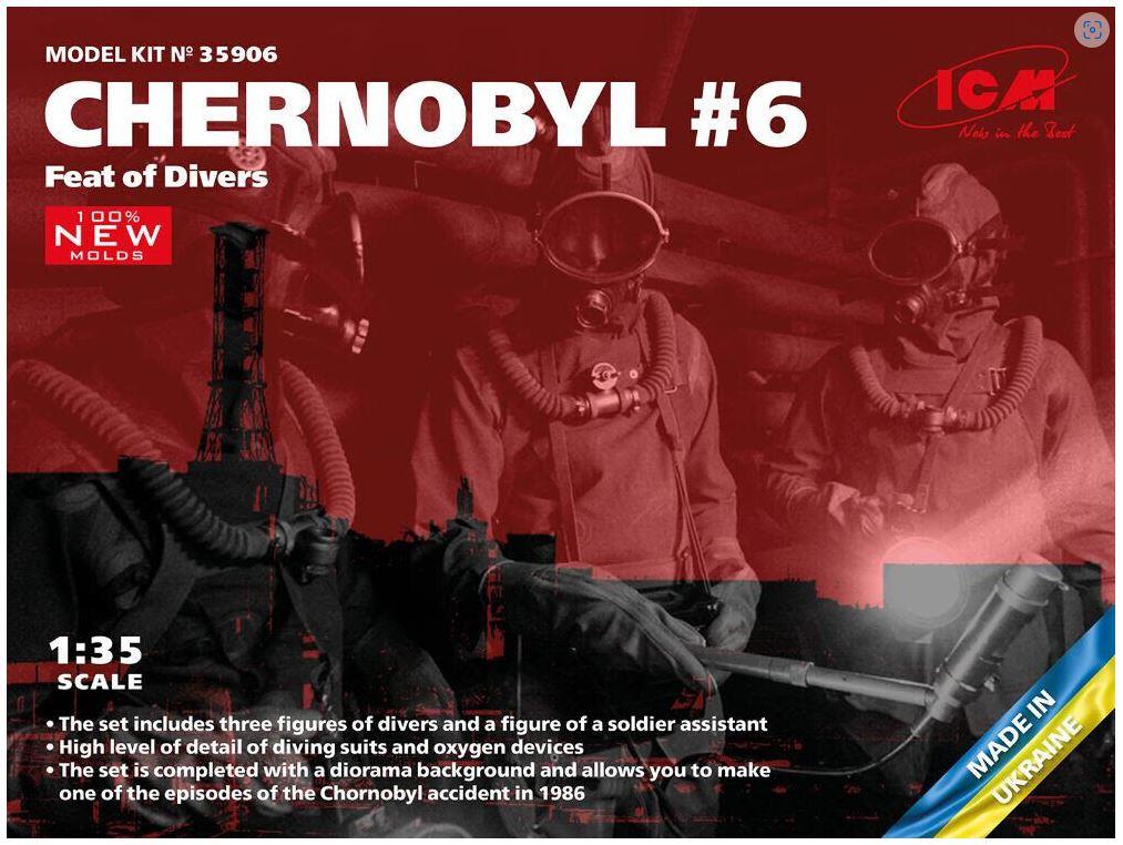 ICM 35906 1/35 Scale Chernobyl#6. Feat of Divers 3 figures 1 Model Kit