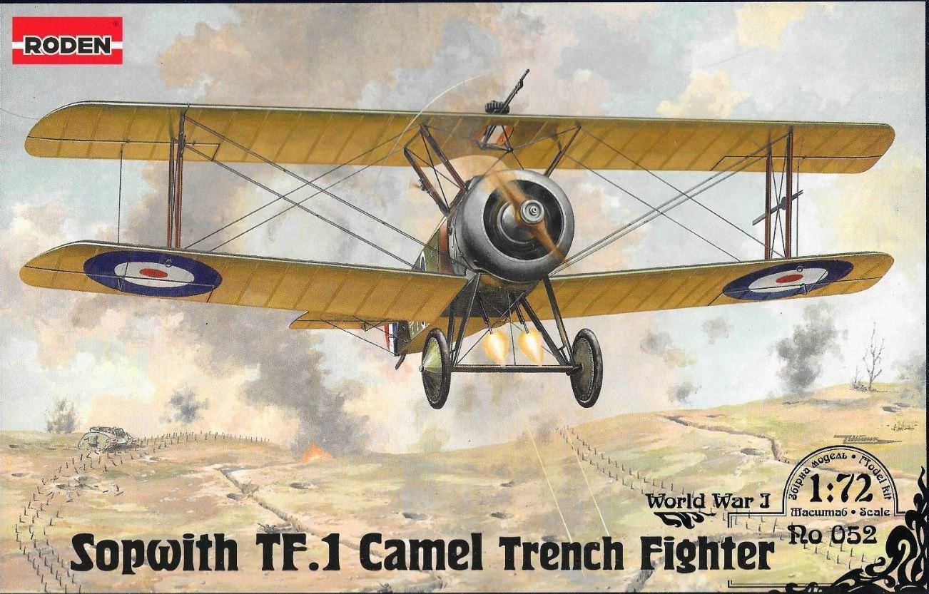 Roden 052 1/72 Scale Sopwith T.F.1 Camel Trench Fighter WWI Plastic Model Kit