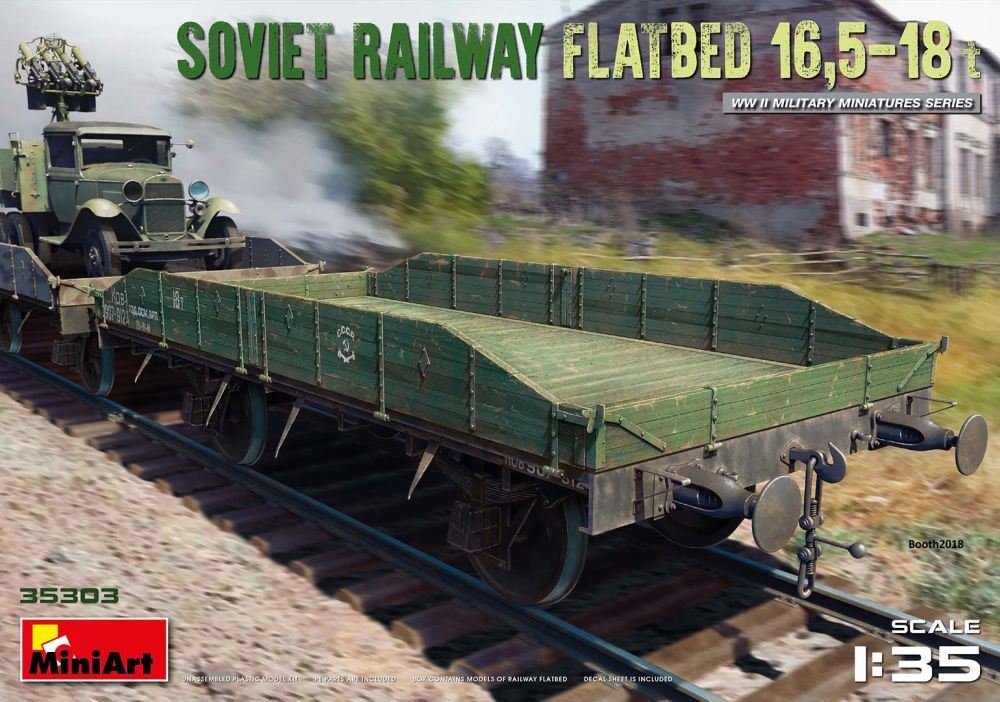 Miniart 1:35 Scale Soviet Railway Flatbed 16.5-18t