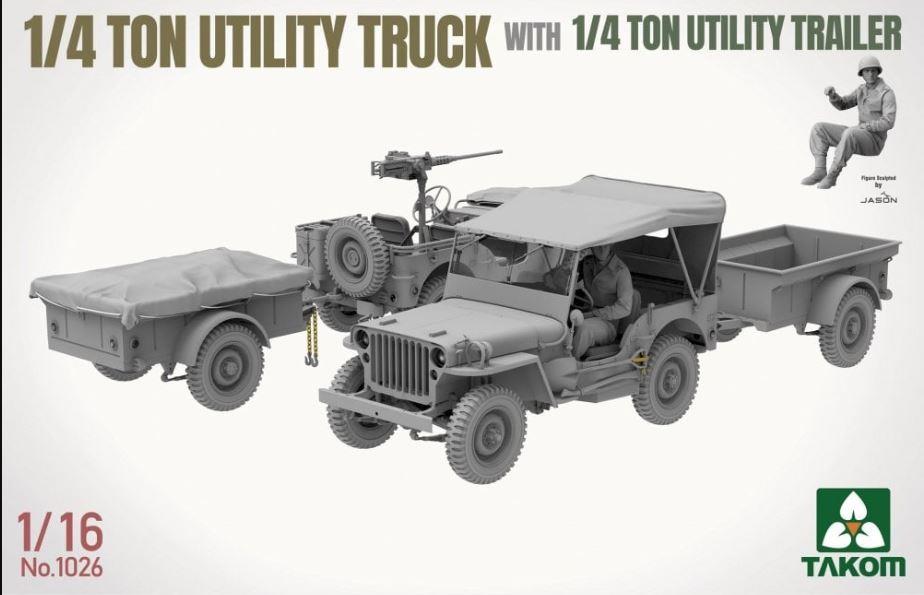 TAKOM 1026 1/16 Scale ¼-ton Utility Truck &amp; utility trailer Model Military Kit