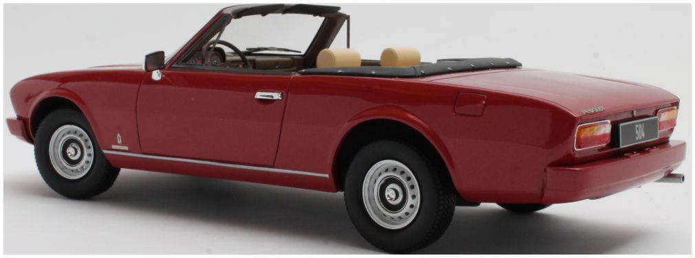 Cult 1:18 Scale Peugeot 504 Cabriolet 1983 Red Metallic