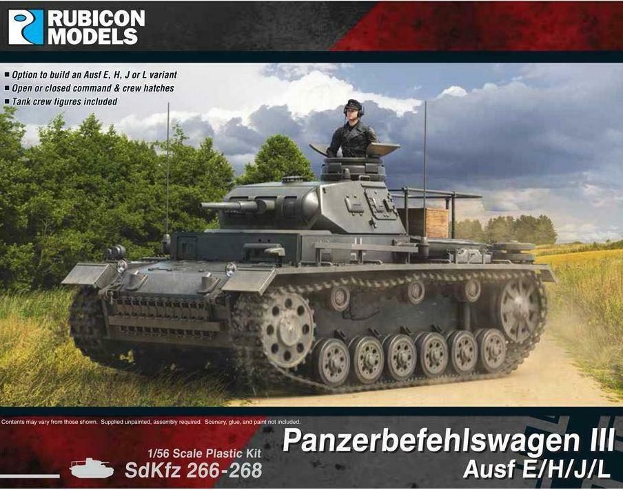 Rubicon Models 280093 1/56 Scale Panzerbefehlswagen III Ausf E/H/J/L Plastic Model Kit