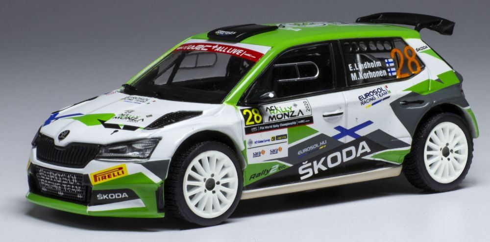 IXO 1:43 Scale Skoda Fabia R5 Evo #28 WRC Rallye Monza 2020 E.Lindholm/M.Korhonen