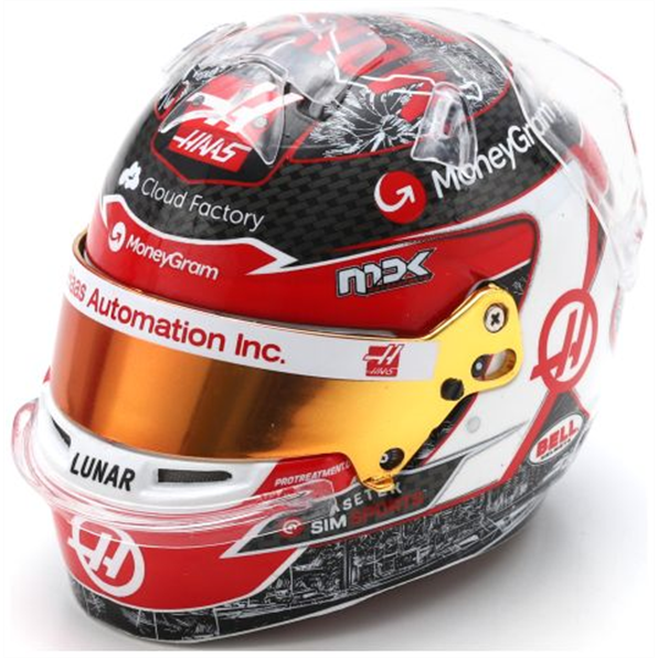 Spark 1:5 Scale Haas MoneyGram F1 Team Kevin Magnussen Monaco GP 2023 Helmet