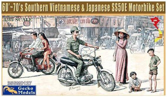 Gecko Models 1:35 Scale Southern Vietnamese & Japanese Motorbike Set 1960-1970's